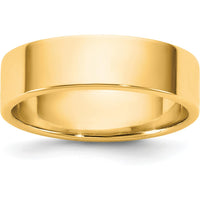 14K Yellow Gold 5.5mm Flat Band - Polished Finish, Engravable by Luciano & Cie