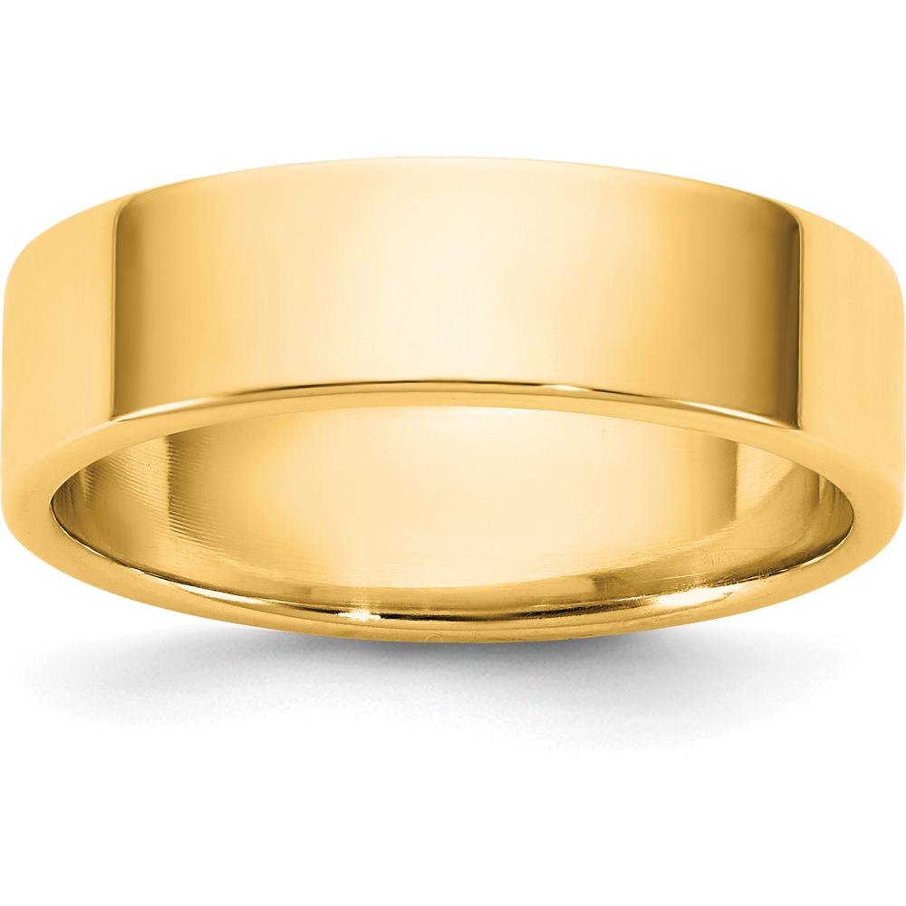 14K Yellow Gold 5.5mm Flat Band - Polished Finish, Engravable by Luciano & Cie