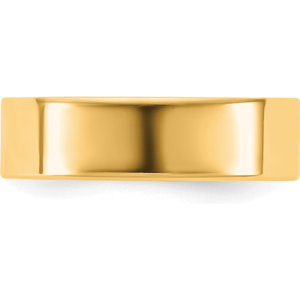14K Yellow Gold 5.5mm Flat Band - Polished Finish, Engravable by Luciano & Cie