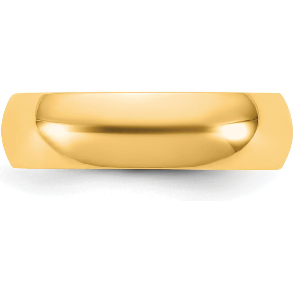 14K Yellow Gold 5.5mm Half Round Wedding Band Ring - Standard Fit by Luciano & Cie