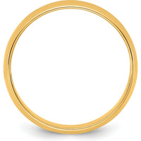 14K Yellow Gold 5.5mm LTW Half Round Domed Wedding Band - Size 8 by Luciano & Cie