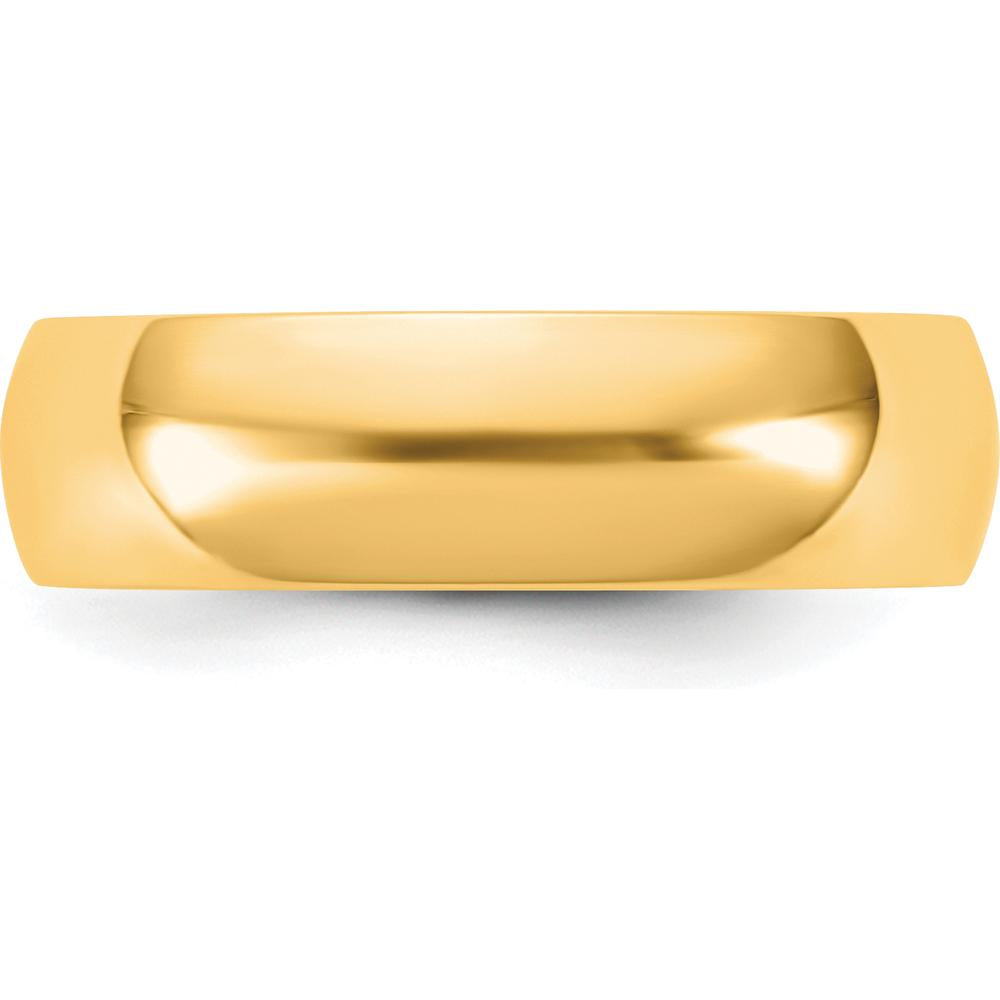 14K Yellow Gold 5.5mm LTW Half Round Domed Wedding Band - Size 8 by Luciano & Cie