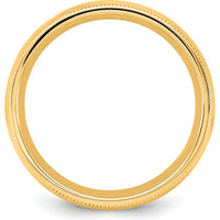 14K Yellow Gold 5.5mm Milgrain Comfort Fit Domed Wedding Band by Luciano & Cie
