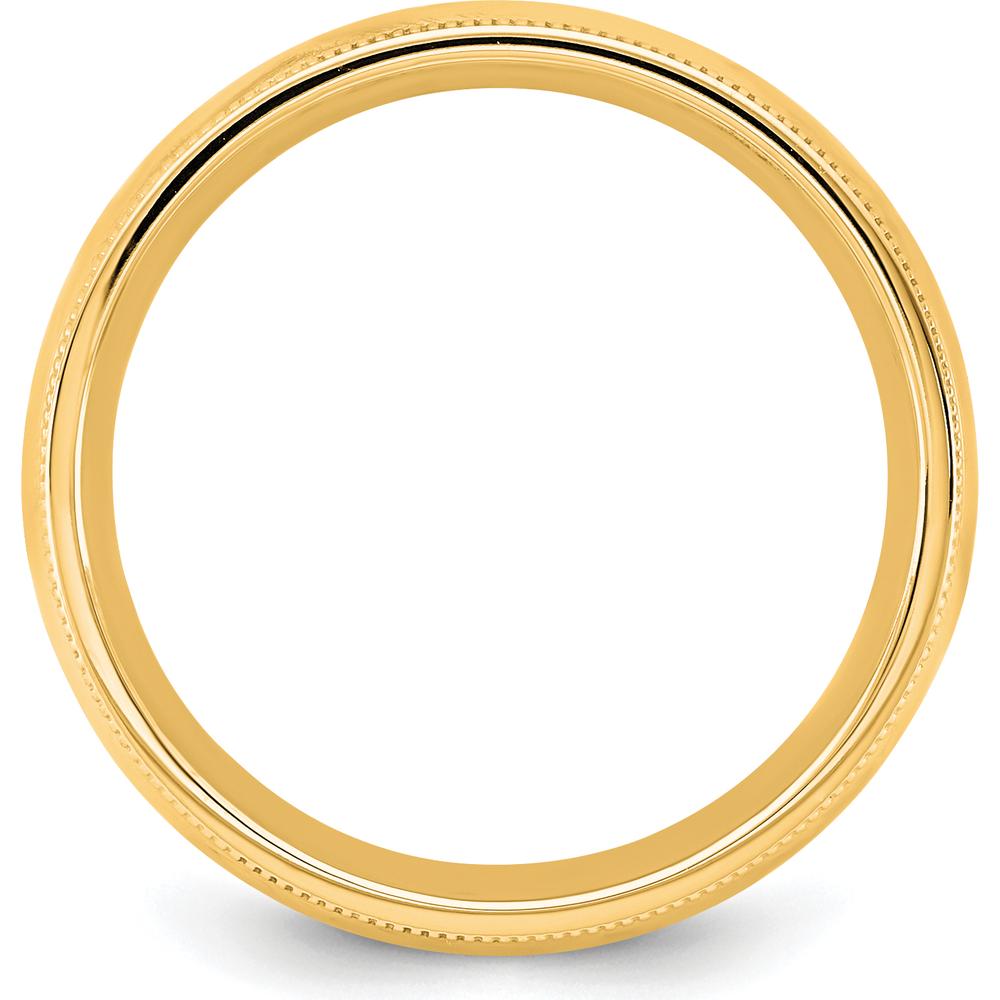 14K Yellow Gold 5.5mm Milgrain Comfort Fit Domed Wedding Band by Luciano & Cie