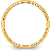 14K Yellow Gold 5.5mm Milgrain Half Round Wedding Band - Customizable Engraving Option by Luciano & Cie