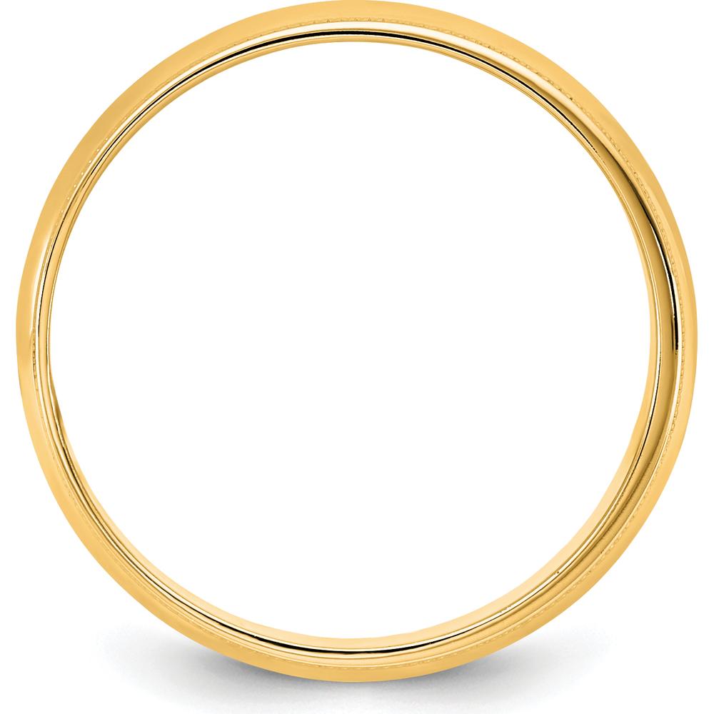 14K Yellow Gold 5.5mm Milgrain Half Round Wedding Band - Polished Finish, Engravable, Size 7 by Luciano & Cie