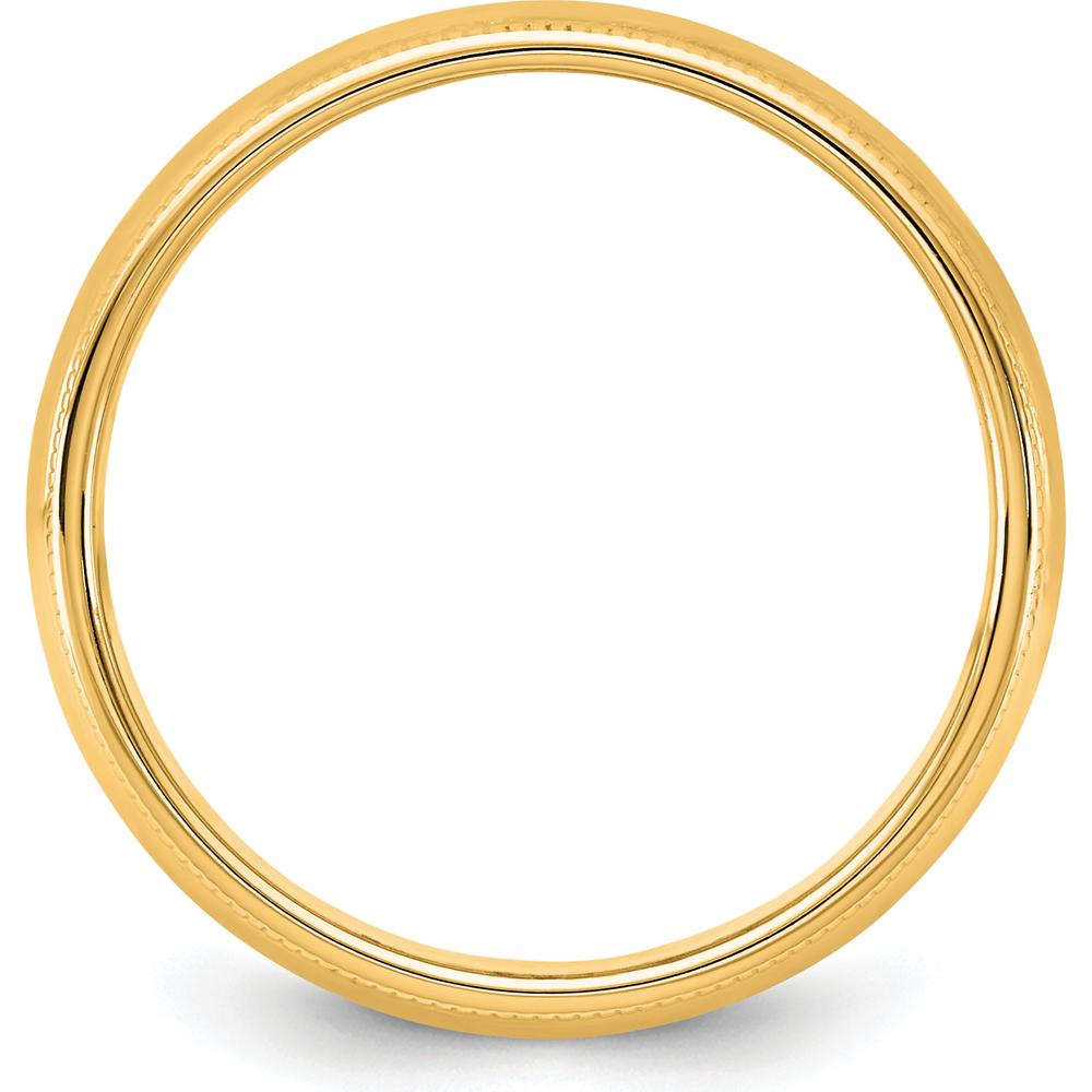 14K Yellow Gold 5.5mm Milgrain Half Round Wedding Band - Size 7 by Luciano & Cie