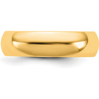 14K Yellow Gold 5.5mm Polished Comfort Fit Domed Wedding Band - Unisex by Luciano & Cie