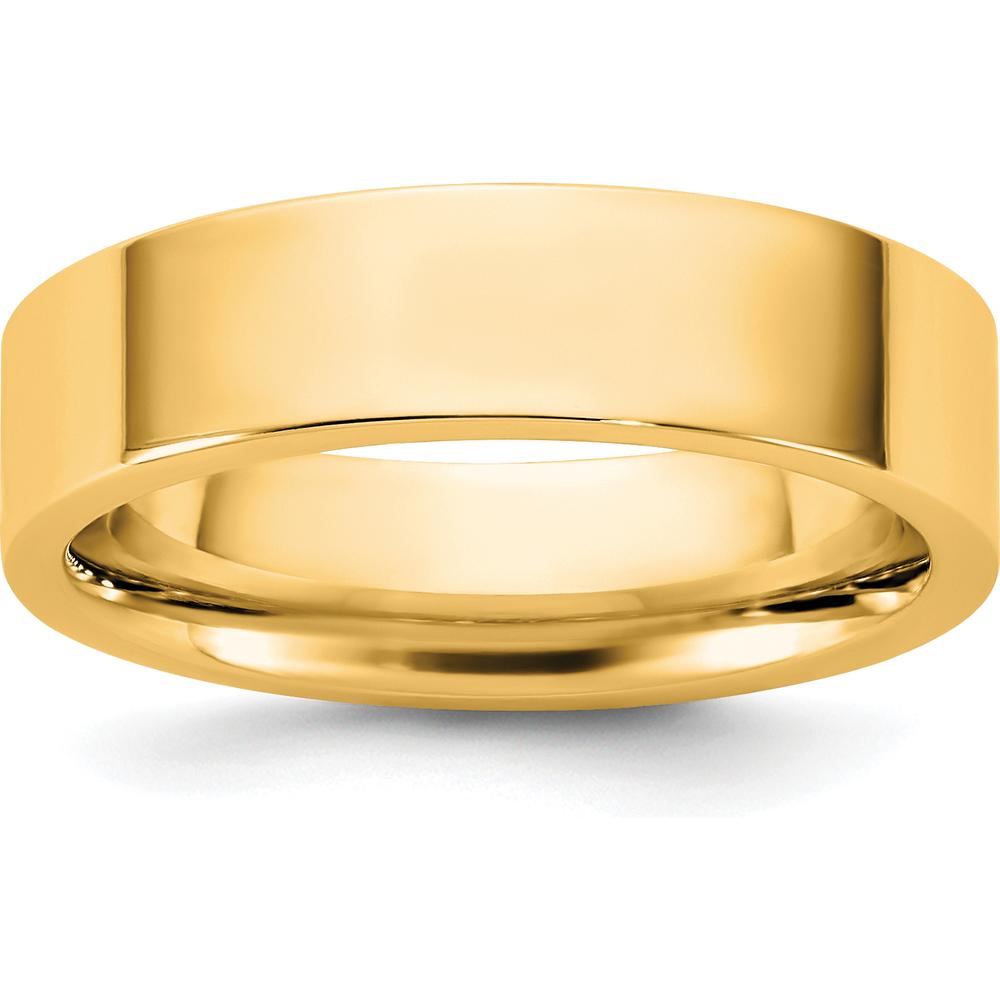 14K Yellow Gold 5.5mm Standard Flat Comfort Fit Wedding Band - Size 11 by Luciano & Cie