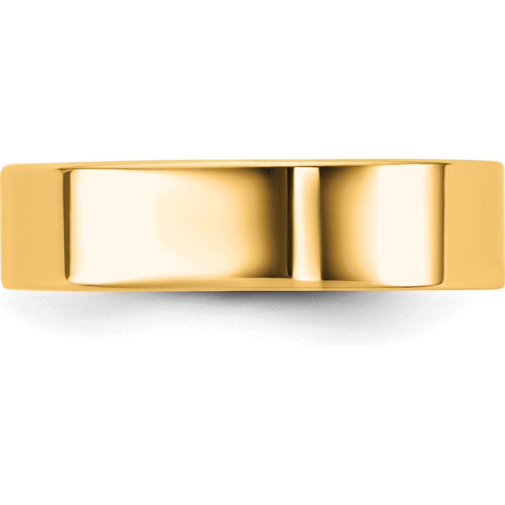 14K Yellow Gold 5.5mm Standard Flat Comfort Fit Wedding Band - Size 11 by Luciano & Cie