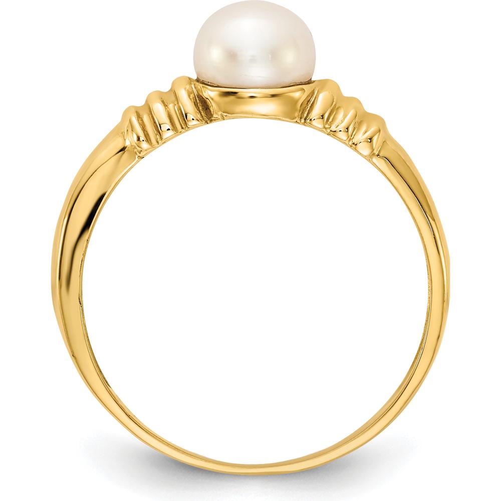 14K Yellow Gold 5-6mm Freshwater Cultured Pearl Ring with Polished Finish by Monteluci Fine Jewelry