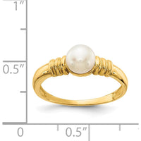 14K Yellow Gold 5-6mm Freshwater Cultured Pearl Ring with Polished Finish by Monteluci Fine Jewelry