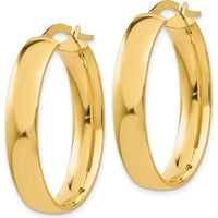 14K Yellow Gold 5.75mm Polished Oval Hoop Earrings by Monteluci Fine Jewelry