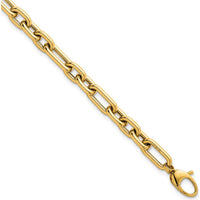 14K Yellow Gold 5.8mm Lightweight Fancy Open Link Bracelet with 0.5" Extender by 0