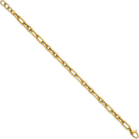 14K Yellow Gold 5.8mm Lightweight Fancy Open Link Bracelet with 0.5" Extender by 0