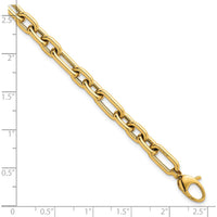 14K Yellow Gold 5.8mm Lightweight Fancy Open Link Bracelet with 0.5" Extender by 0