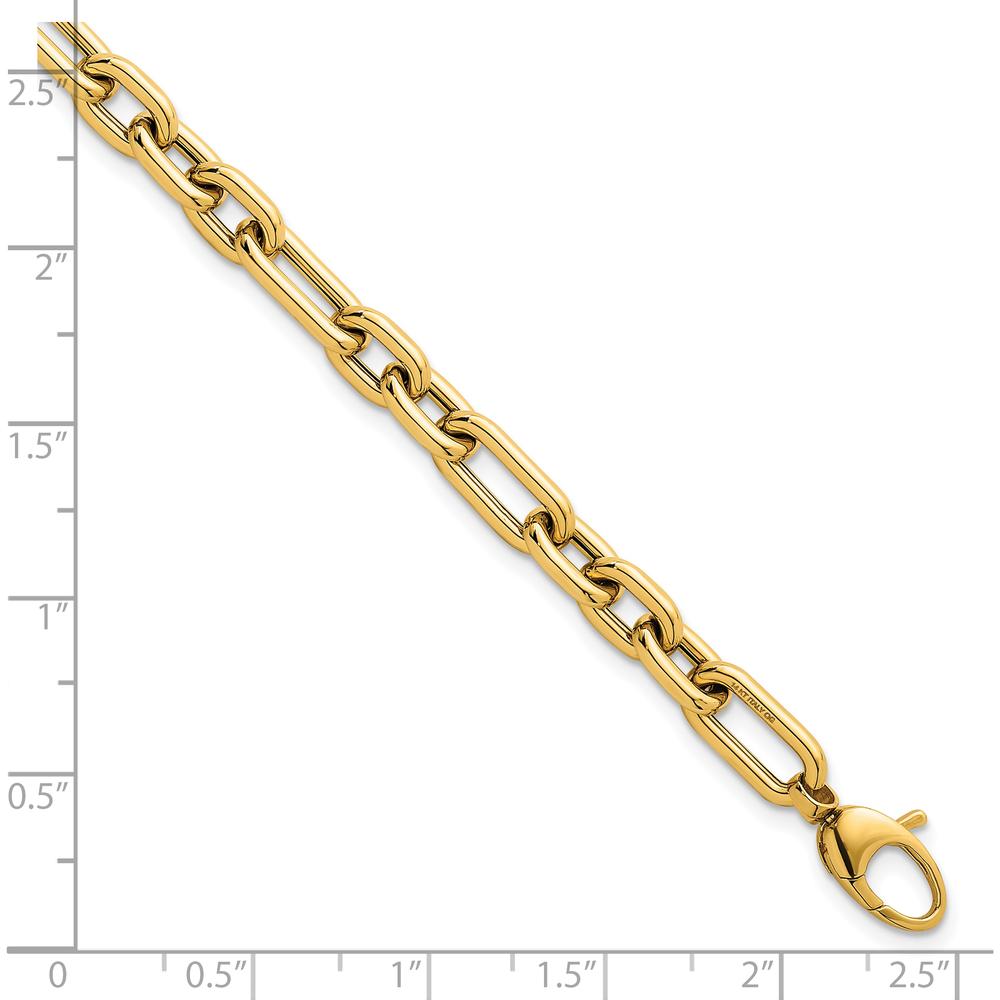14K Yellow Gold 5.8mm Lightweight Fancy Open Link Bracelet with 0.5" Extender by 0