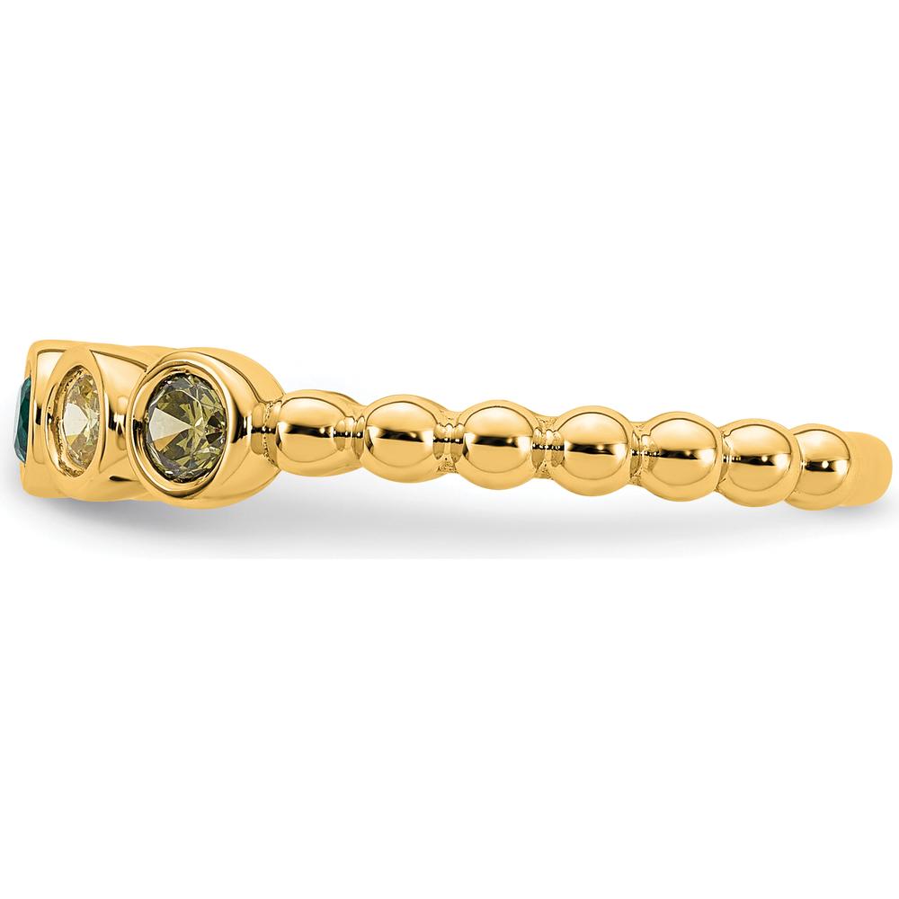 14K Yellow Gold 5-Birthstone Mother's Ring with Ruby, Sapphire, Emerald, Amethyst, and Citrine - Customizable Gemstone Weight by Oro Pregiato