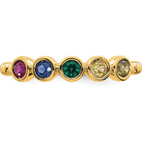 14K Yellow Gold 5-Birthstone Mother's Ring with Ruby, Sapphire, Emerald, Amethyst, and Citrine - Customizable Gemstone Weight by Oro Pregiato