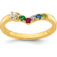 14K Yellow Gold 5 Birthstone with Diamond Mother's Ring Semi-Mount by Oro Pregiato