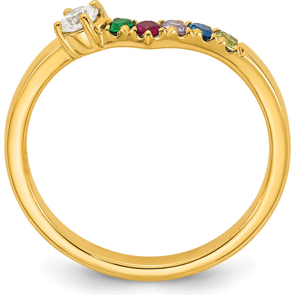 14K Yellow Gold 5 Birthstone with Diamond Mother's Ring Semi-Mount by Oro Pregiato