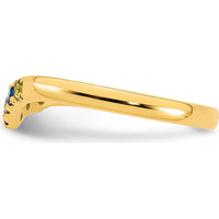 14K Yellow Gold 5 Birthstone with Diamond Mother's Ring Semi-Mount by Oro Pregiato