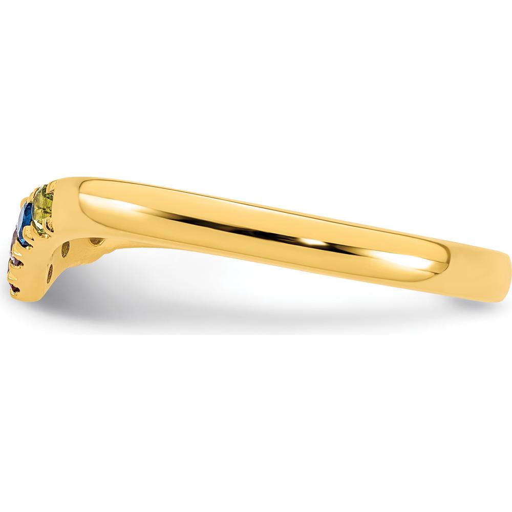14K Yellow Gold 5 Birthstone with Diamond Mother's Ring Semi-Mount by Oro Pregiato