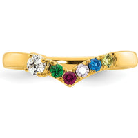 14K Yellow Gold 5 Birthstone with Diamond Mother's Ring Semi-Mount by Oro Pregiato
