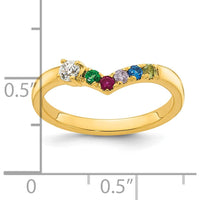 14K Yellow Gold 5 Birthstone with Diamond Mother's Ring Semi-Mount by Oro Pregiato