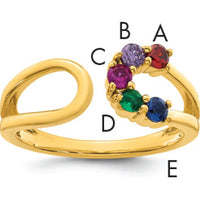 14K Yellow Gold 5-Birthstone Wrap Ring for Mother's Day - 1.00 Carat Total Gemstone Weight by Oro Pregiato