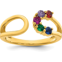 14K Yellow Gold 5-Birthstone Wrap Ring for Mother's Day - 1.00 Carat Total Gemstone Weight by Oro Pregiato