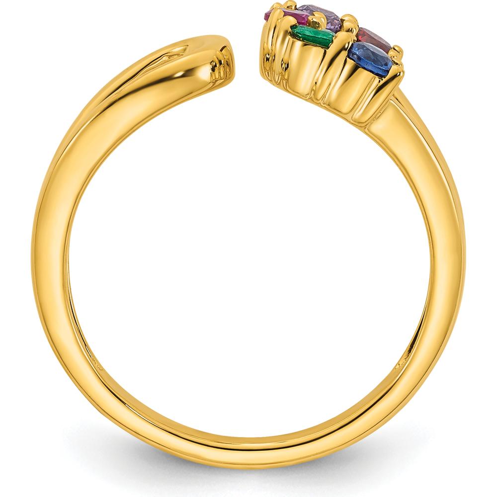 14K Yellow Gold 5-Birthstone Wrap Ring for Mother's Day - 1.00 Carat Total Gemstone Weight by Oro Pregiato