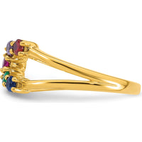 14K Yellow Gold 5-Birthstone Wrap Ring for Mother's Day - 1.00 Carat Total Gemstone Weight by Oro Pregiato