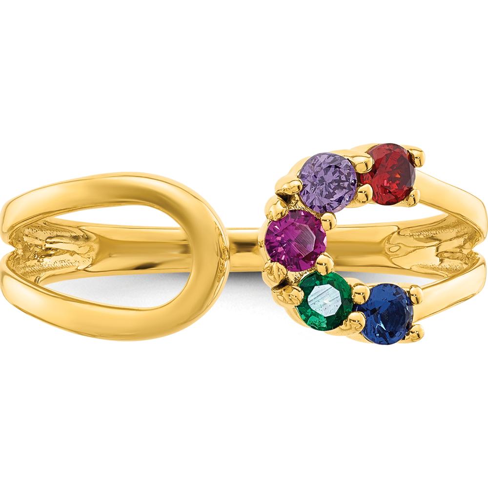 14K Yellow Gold 5-Birthstone Wrap Ring for Mother's Day - 1.00 Carat Total Gemstone Weight by Oro Pregiato