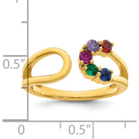 14K Yellow Gold 5-Birthstone Wrap Ring for Mother's Day - 1.00 Carat Total Gemstone Weight by Oro Pregiato