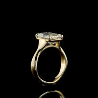 14K Yellow Gold 5 Carat Emerald Cut Lab Diamond Solitaire Ring - IGI Certified E-F VS1 - North-South Prong Set - Covaloro Fine Jewelry