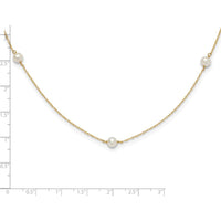 14K Yellow Gold 5-Station Freshwater Cultured Pearl Necklace - 4-5mm Pearls, 15.25" Length by Madi K