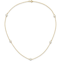 14K Yellow Gold 5-Station Freshwater Cultured Pearl Necklace - 4-5mm Pearls, 15.25" Length by Madi K