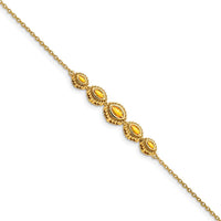 14K Yellow Gold 5-Stone Bezel-Set Marquise Citrine Bracelet - 0.54 Carats Total Gem Weight by Monteluci Fine Jewelry