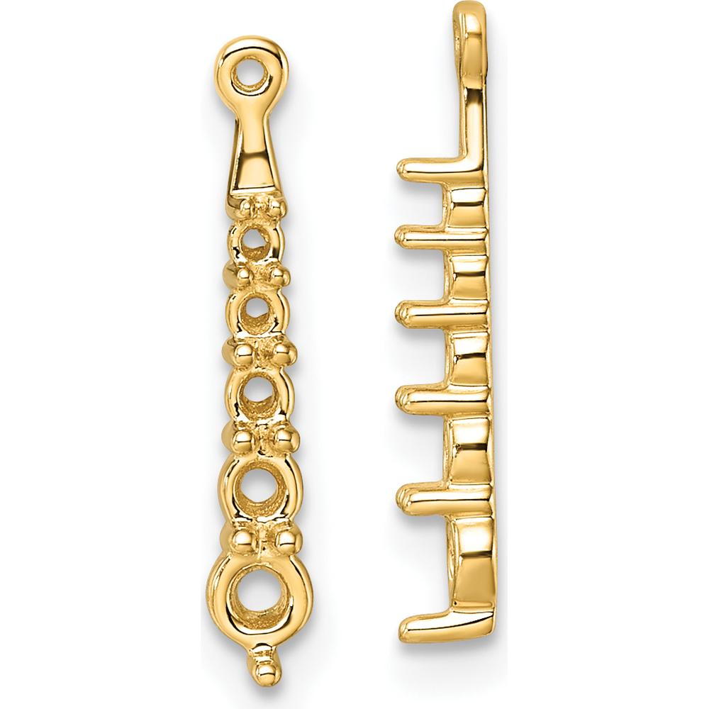 14K Yellow Gold 5-Stone Dangle Earring Jacket Mountings - 0.395 Carats Total Diamond Weight by Monteluci Fine Jewelry