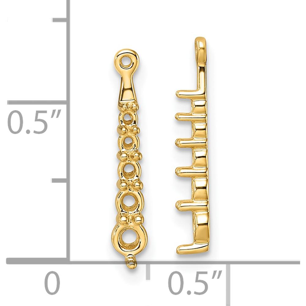 14K Yellow Gold 5-Stone Dangle Earring Jacket Mountings - 0.395 Carats Total Diamond Weight by Monteluci Fine Jewelry
