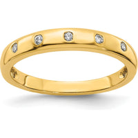 14K Yellow Gold 5-Stone Diamond Band Ring with Round Diamonds - 0.06 Carat Total Diamond Weight by 0