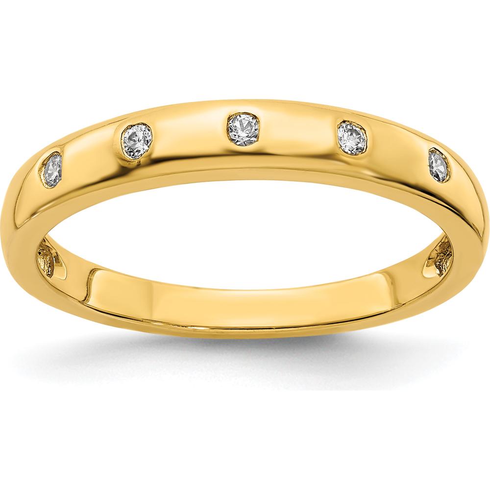 14K Yellow Gold 5-Stone Diamond Band Ring with Round Diamonds - 0.06 Carat Total Diamond Weight by 0