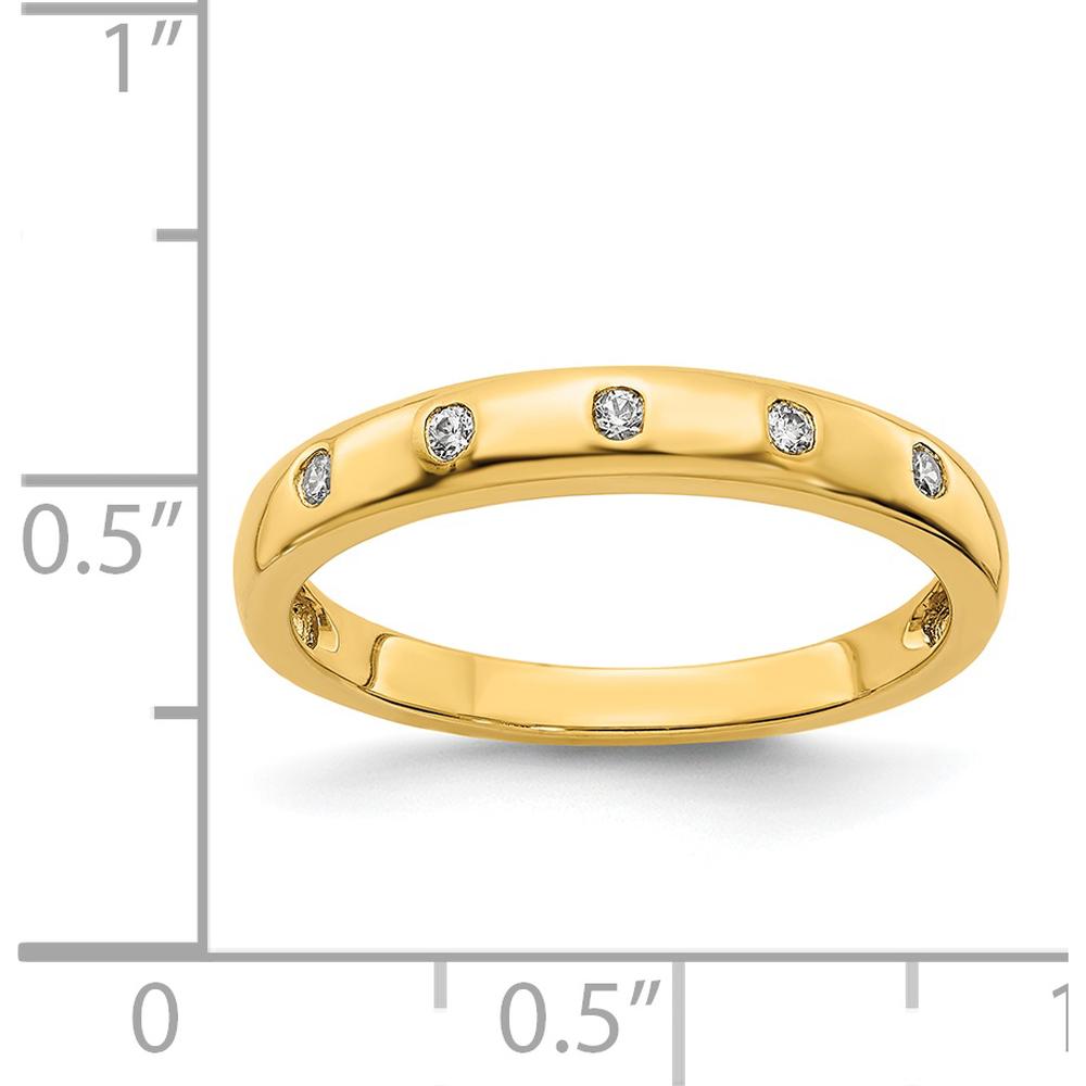 14K Yellow Gold 5-Stone Diamond Band Ring with Round Diamonds - 0.06 Carat Total Diamond Weight by 0