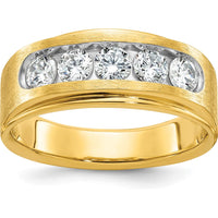 14K Yellow Gold 5-Stone Diamond Ring with Round Diamonds - 1 Carat Total Diamond Weight by IBGoodman