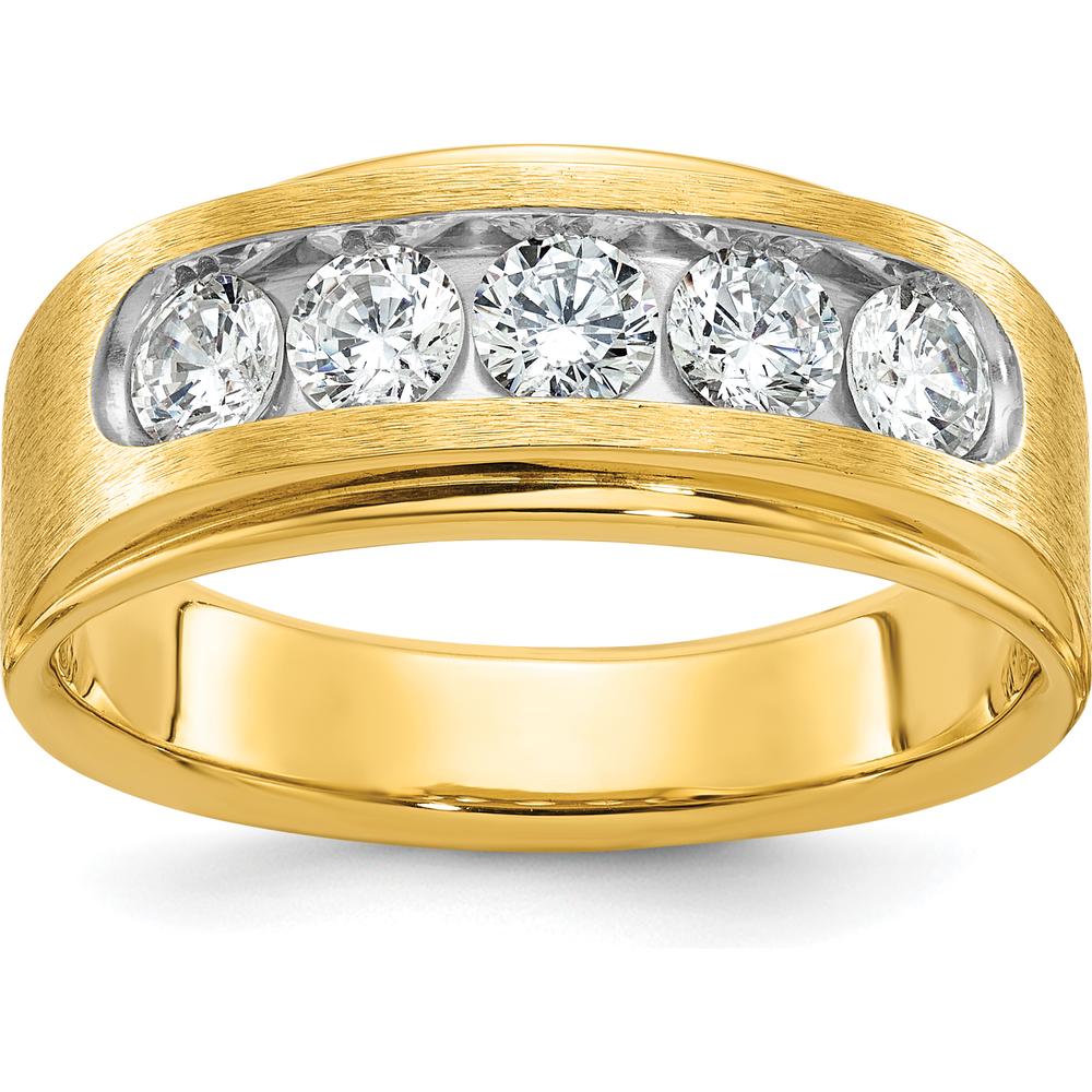 14K Yellow Gold 5-Stone Diamond Ring with Round Diamonds - 1 Carat Total Diamond Weight by IBGoodman