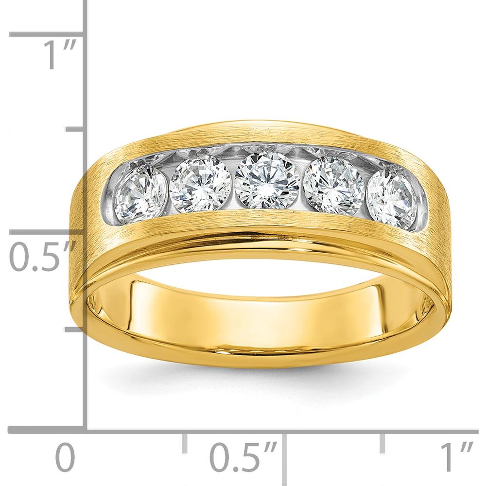14K Yellow Gold 5-Stone Diamond Ring with Round Diamonds - 1 Carat Total Diamond Weight by IBGoodman