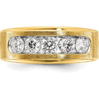 14K Yellow Gold 5-Stone Diamond Ring with Round Diamonds - 1 Carat Total Diamond Weight by IBGoodman