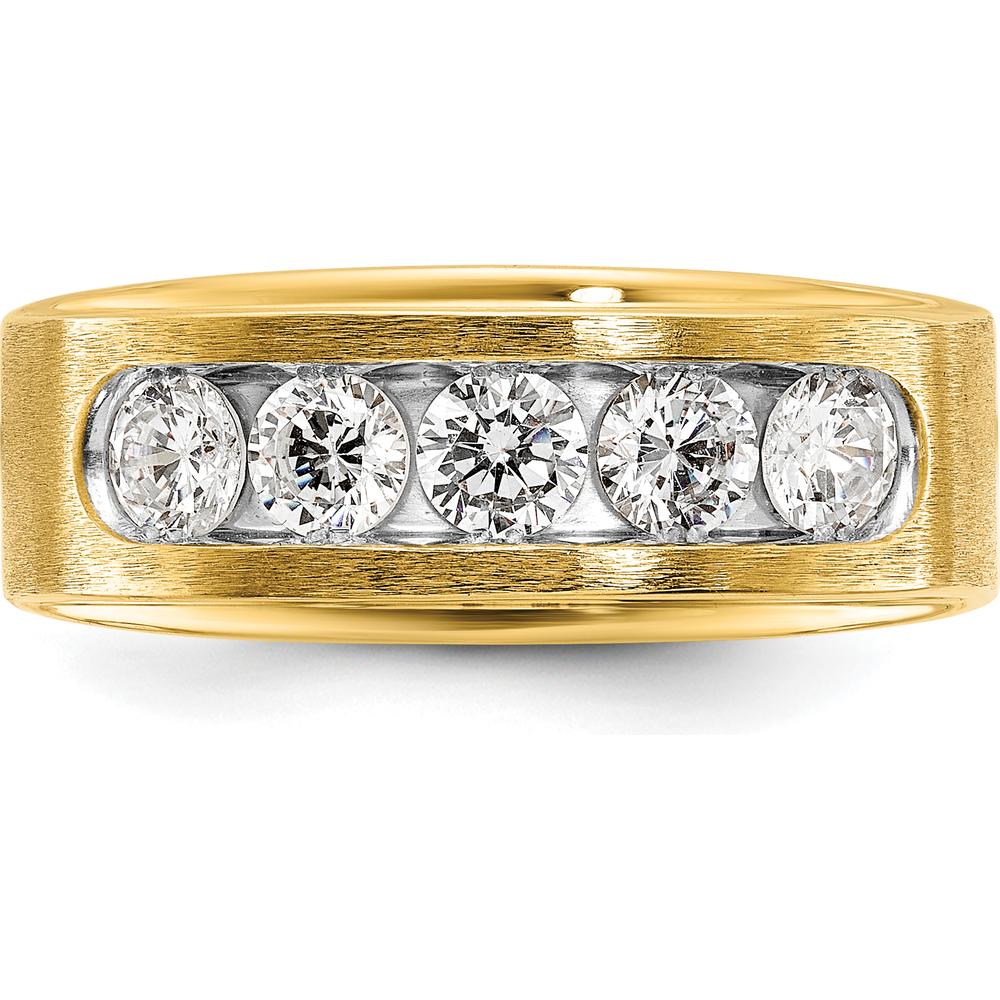14K Yellow Gold 5-Stone Diamond Ring with Round Diamonds - 1 Carat Total Diamond Weight by IBGoodman
