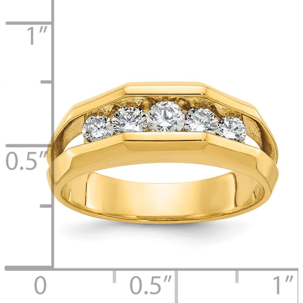 14K Yellow Gold 5-Stone Diamond Ring with Round Faceted Diamonds - 3/4 Carats Total Diamond Weight by IBGoodman